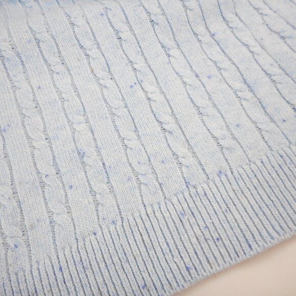 Talbots Women's sz M Pullover Sweater Long Sleeve Cable Knit Light Blue Speckled - Picture 9 of 12